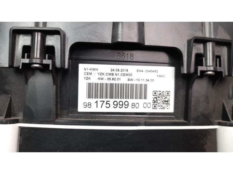 Recambio de cuadro instrumentos para citroen berlingo furgón driver m referencia OEM IAM 9817599980  
