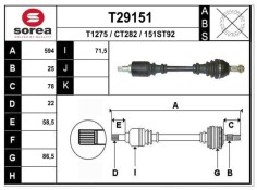 Recambio de transmision delantera izquierda para citroen berlingo 1.4 sx plus familiar referencia OEM IAM 32725L C1130  2