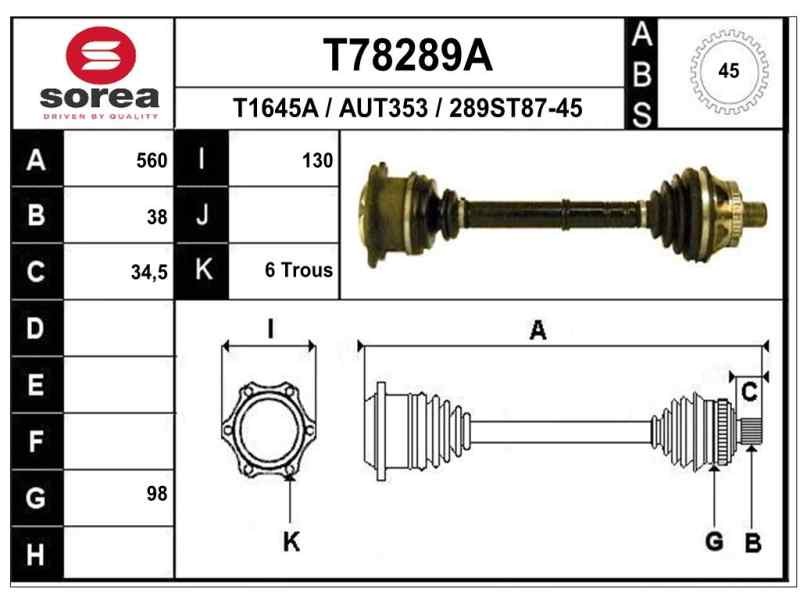 Recambio de transmision delantera izquierda para audi a8 (d2) 4.2 quattro referencia OEM IAM 4D0407451BX A2808 