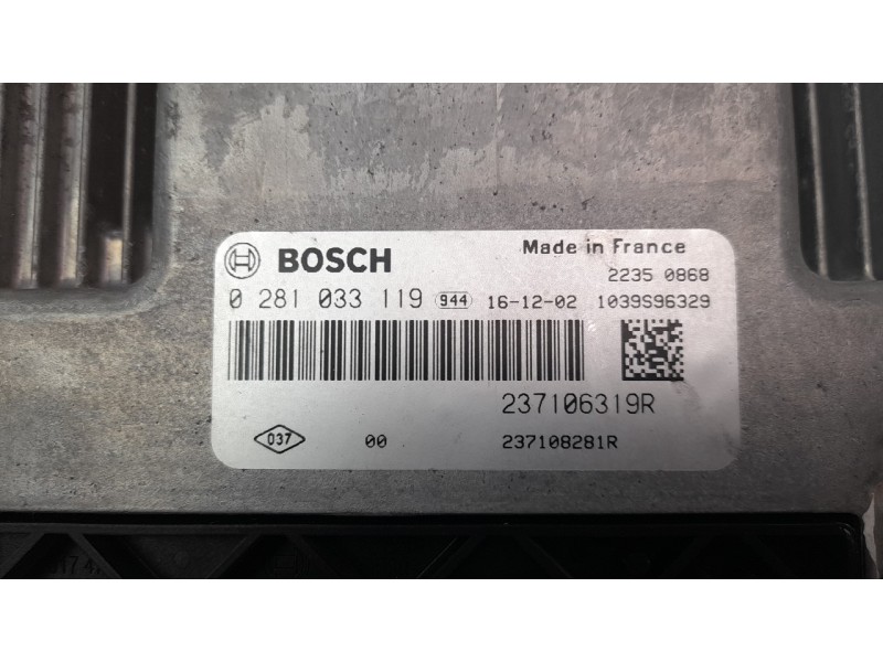 Recambio de centralita motor uce para renault clio iv 1.5 dci diesel fap referencia OEM IAM 237106319R 0281033119 