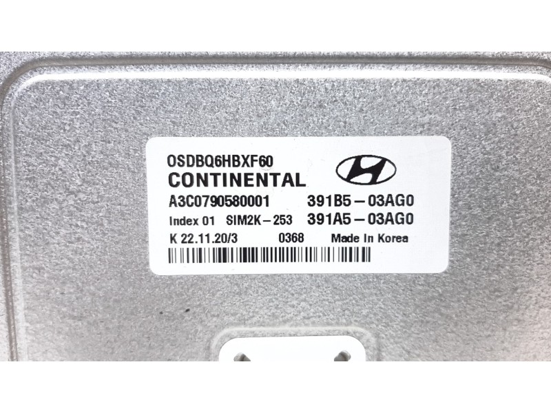 Recambio de centralita motor uce para hyundai kona referencia OEM IAM 391B503AG0  