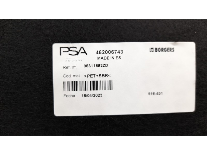 Recambio de bandeja trasera para citroen c4 pure tech referencia OEM IAM 98311882ZD  