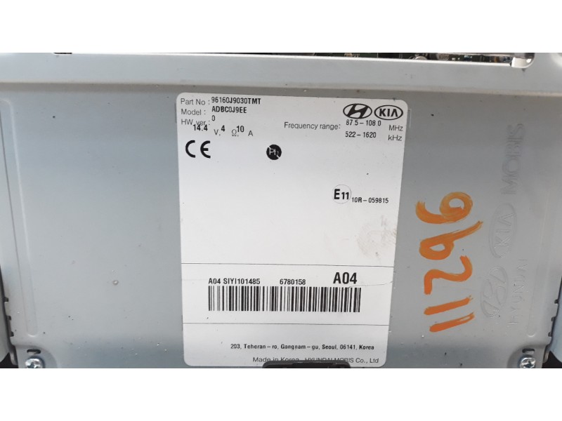 Recambio de sistema audio / radio cd para hyundai kona 1.0 tgdi cat referencia OEM IAM 96160J9030TMT  