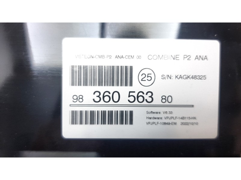 Recambio de cuadro instrumentos para peugeot 208 (p2) allure referencia OEM IAM 9836056380  