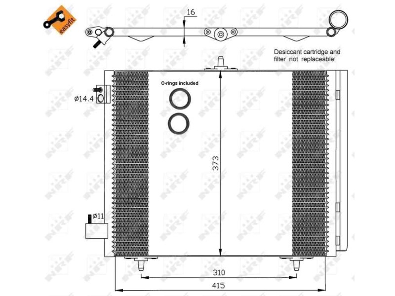 Recambio de condensador / radiador aire acondicionado para peugeot 1007 dolce referencia OEM IAM 9680713180 35405 