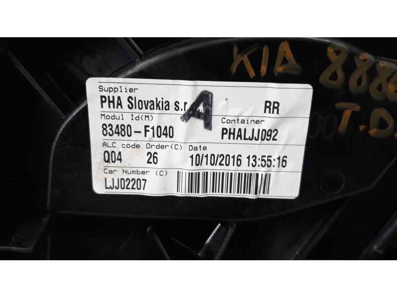 Recambio de elevalunas trasero derecho para kia sportage drive 2wd referencia OEM IAM 83480F1040  