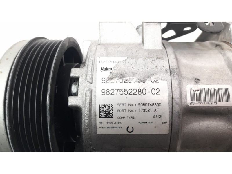 Recambio de compresor aire acondicionado para opel grandland x 1.2 referencia OEM IAM 9827552280 320108G 
