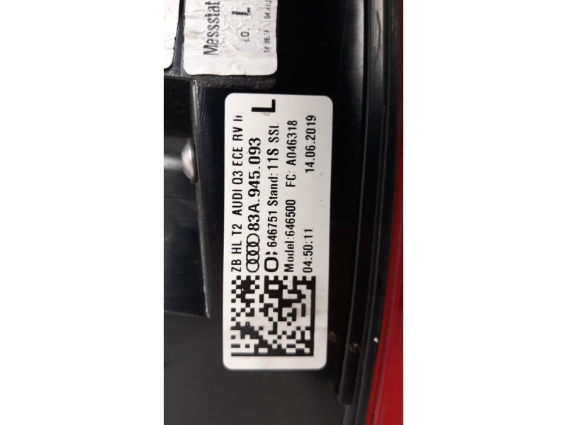 Recambio de piloto trasero izquierdo interior para audi q3 (f3b) 1.5 16v tsi act referencia OEM IAM 83A945093  
