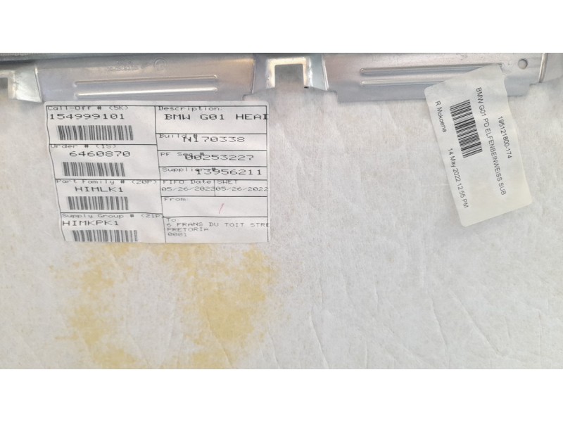 Recambio de techo interior para bmw serie x3 (g01) xdrive 20d referencia OEM IAM 7445786  