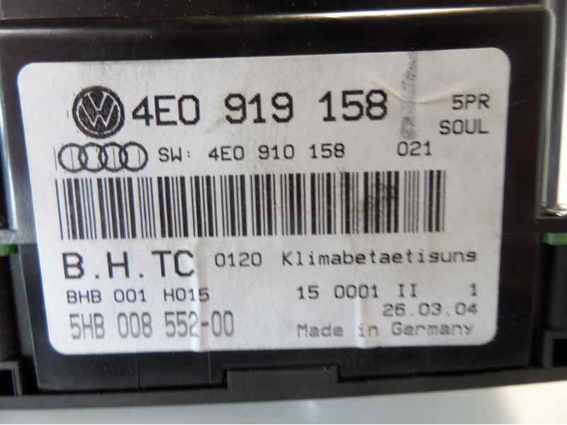 Recambio de mando climatizador para audi a8 (4e2) 4.0 tdi quattro referencia OEM IAM 4E0919158 5HB00855200 4E0910158021
