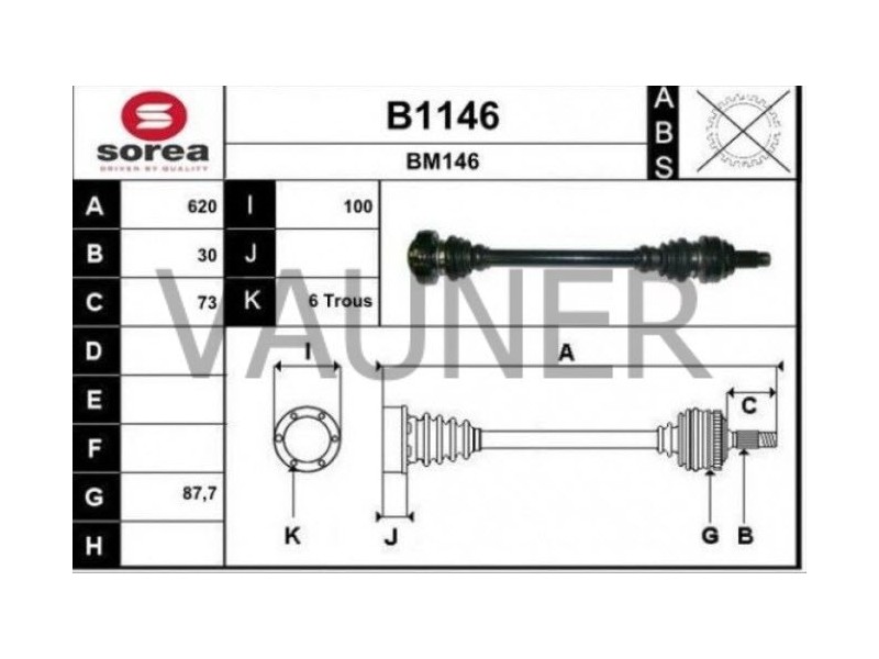 Recambio de transmision trasera izquierda para bmw serie 3 berlina (e90) 318d referencia OEM IAM 33217547075  