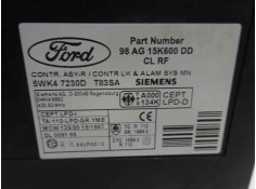 Recambio de centralita cierre para ford focus berlina (cak) ambiente referencia OEM IAM 98AG15K600DD 5WK47230D  2