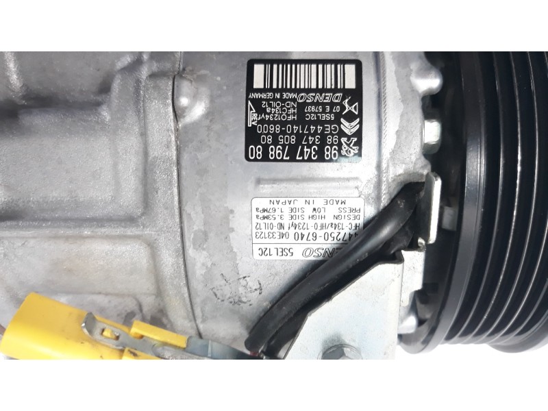 Recambio de compresor aire acondicionado para citroen c3 aircross 1.2 12v e-thp / puretech referencia OEM IAM 9834779880  