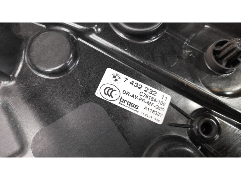 Recambio de elevalunas delantero derecho para bmw serie 3 berlina (g20) 2.0 16v turbodiesel referencia OEM IAM 743223211  