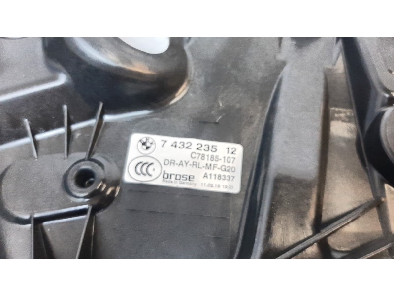 Recambio de elevalunas trasero izquierdo para bmw serie 3 berlina (g20) 2.0 16v turbodiesel referencia OEM IAM 743223512  