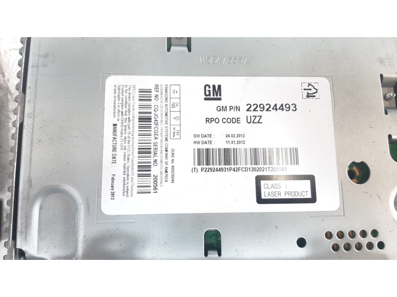 Recambio de sistema audio / radio cd para opel astra j lim. 1.7 16v cdti referencia OEM IAM 13360105 22924493 