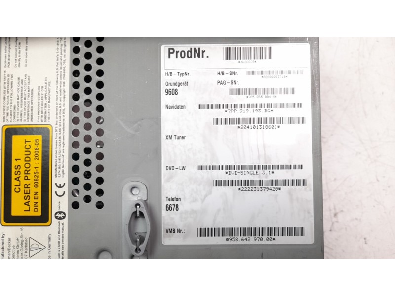 Recambio de sistema navegacion gps para porsche cayenne (typ 92aa) 3.0 v6 tdi cat referencia OEM IAM 95864297000  