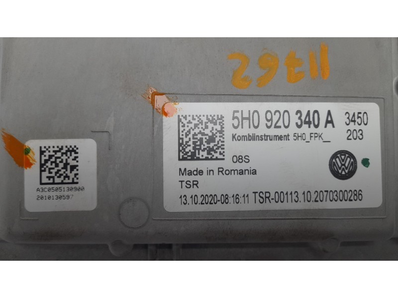 Recambio de cuadro instrumentos para volkswagen golf viii lim. (cd1) life referencia OEM IAM 5H0920340A  