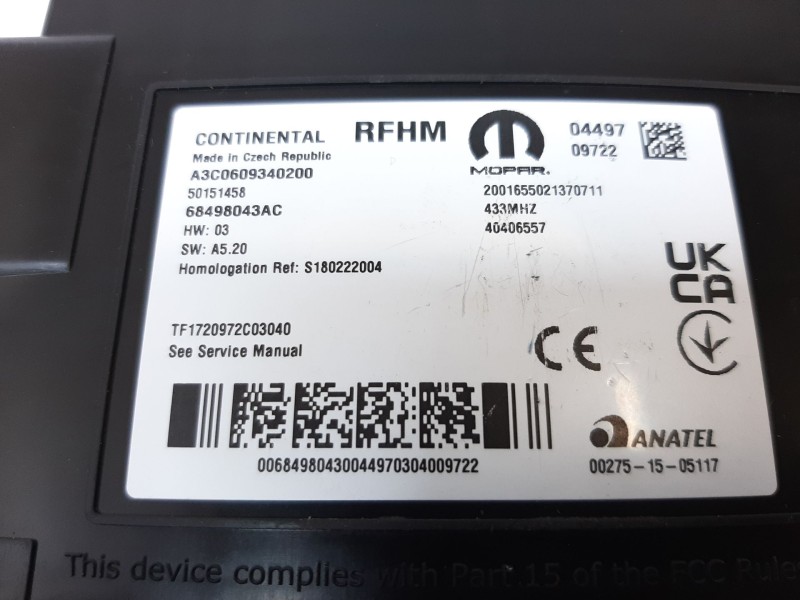 Recambio de modulo electronico para jeep compass (m7) longitude fwd referencia OEM IAM 50151458 50151458 
