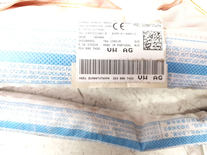 Recambio de airbag cortina delantero derecho para volkswagen polo referencia OEM IAM 2G4880742G  