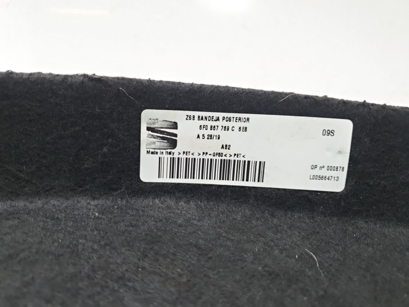 Recambio de bandeja trasera para seat ibiza v (kj1, kjg) 1.0 tsi referencia OEM IAM 6F0867769C  