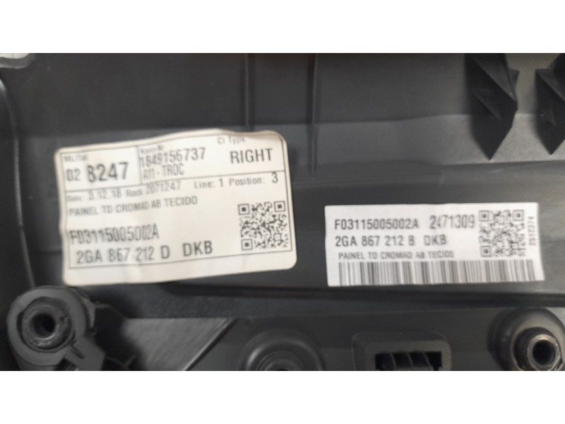 Recambio de guarnecido puerta trasera derecha para volkswagen t-roc advance style referencia OEM IAM 2GA867212  