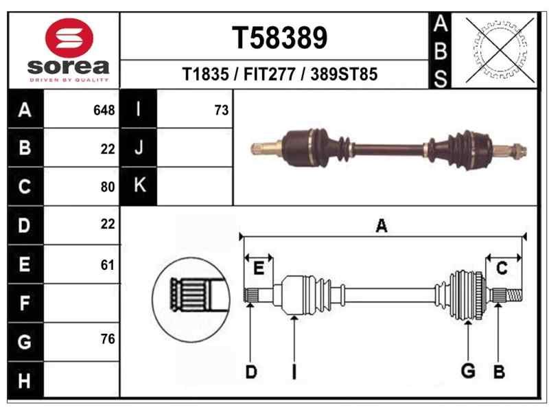 Recambio de transmision delantera izquierda para fiat grande punto (199) 1.4 referencia OEM IAM TRANSMISION F1194 