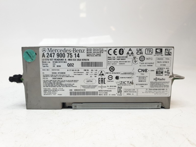 Recambio de modulo electronico para mercedes-benz clase glb (bm 247) 1.3 cat referencia OEM IAM A2479007514  