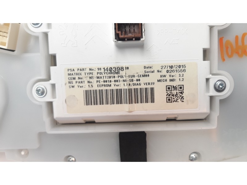 Recambio de cuadro instrumentos para peugeot 208 1.6 blue-hdi fap referencia OEM IAM 9814696580  