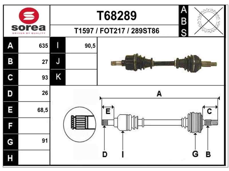 Recambio de transmision delantera izquierda para ford mondeo berlina (ge) 2.0 16v di td cat referencia OEM IAM 1363582 F2412 