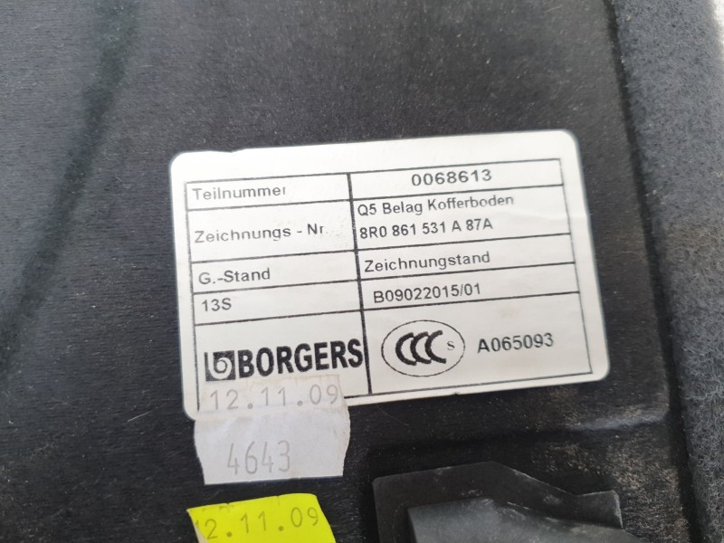 Recambio de bandeja trasera para audi q5 (8r) 3.0 v6 24v tdi referencia OEM IAM 8R0861531A  