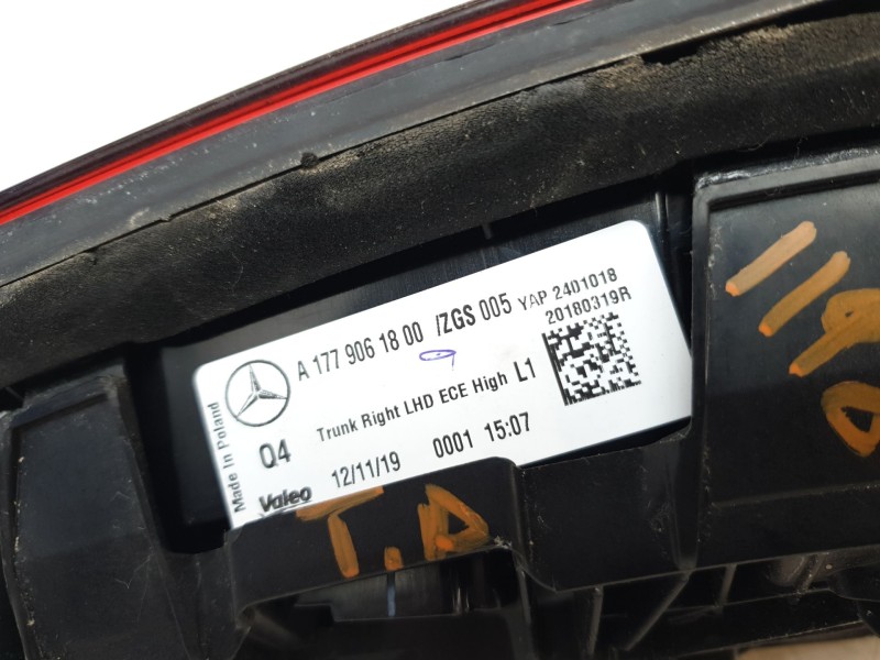 Recambio de piloto trasero derecho interior para mercedes-benz clase a (bm 177) a 200 (177.087) referencia OEM IAM   