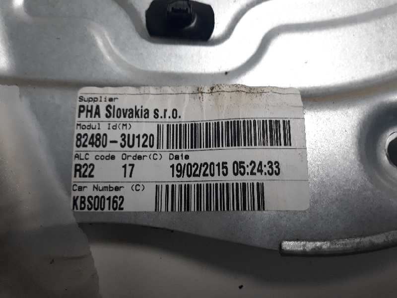 Recambio de elevalunas delantero derecho para kia sportage drive 2wd referencia OEM IAM 824803U120 106551616 