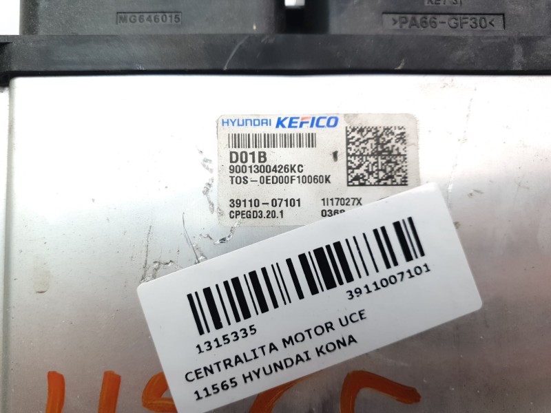 Recambio de centralita motor uce para hyundai kona 1.0 tgdi cat referencia OEM IAM 3911007101  