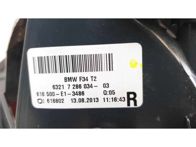 Recambio de piloto trasero derecho interior para bmw serie 3 gran turismo (f34) 2.0 turbodiesel referencia OEM IAM 63217286034  