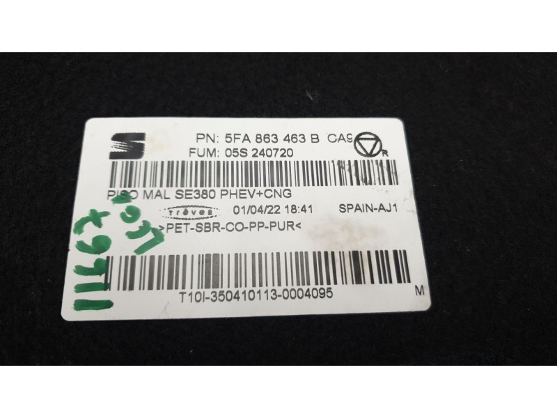 Recambio de alfombra maletero para seat leon (kl1) 1.5 16v tsi act referencia OEM IAM 5FA863463BCA9  