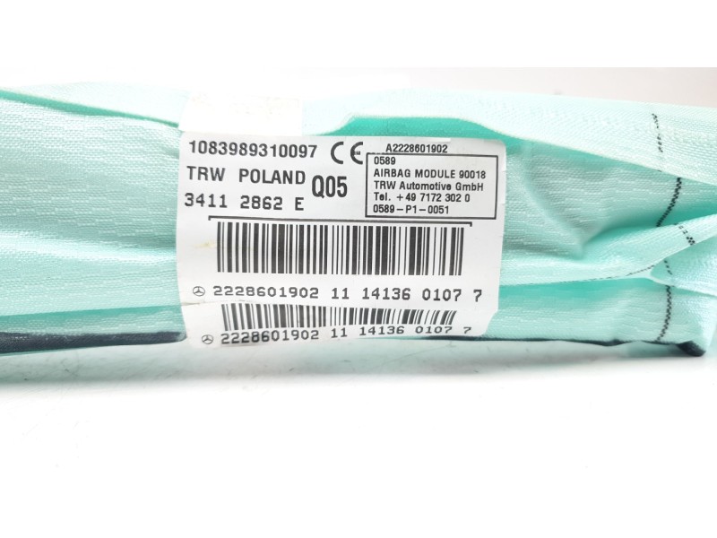 Recambio de airbag cortina delantero izquierdo para mercedes-benz clase s (w222) lim. 3.0 cdi cat referencia OEM IAM A2228601902