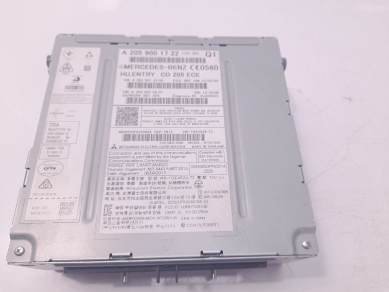 Recambio de sistema audio / radio cd para mercedes-benz clase c (w205) familiar 2.1 cdi cat referencia OEM IAM A2059001722  