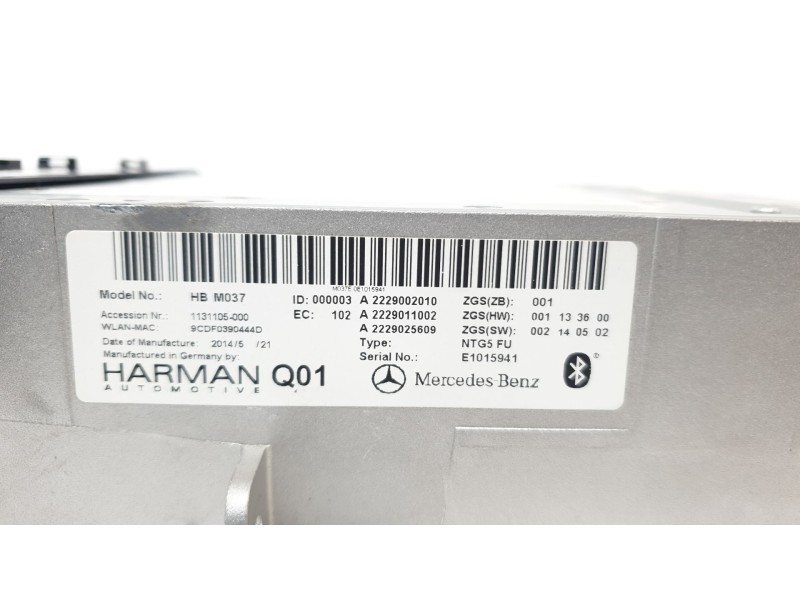 Recambio de sistema audio / radio cd para mercedes-benz clase s (w222) lim. 3.0 cdi cat referencia OEM IAM A2229002010  