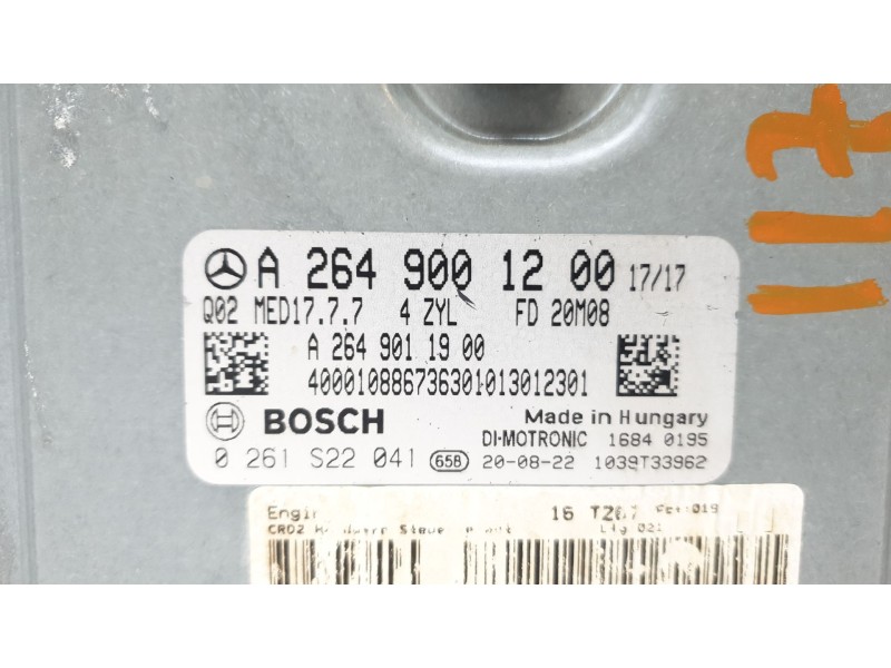 Recambio de centralita motor uce para mercedes-benz clase c (w205) lim. c 200 (205.077) referencia OEM IAM A2649001200 0261S2204