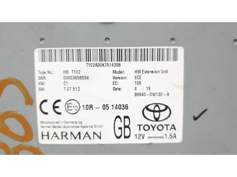 Recambio de modulo electronico para lexus ux (za10) 250h referencia OEM IAM 868400W130  