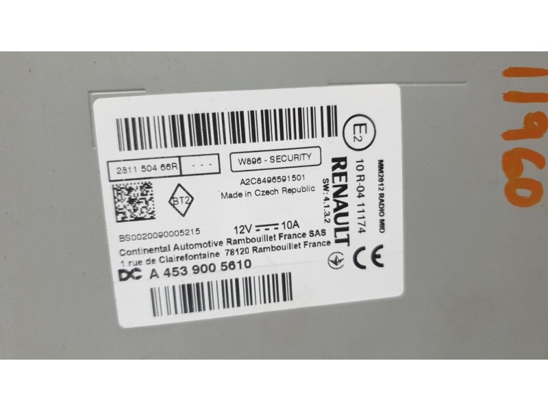 Recambio de sistema navegacion gps para smart fortwo coupe electric drive / eq pull&bear (453.391) referencia OEM IAM 4539001810