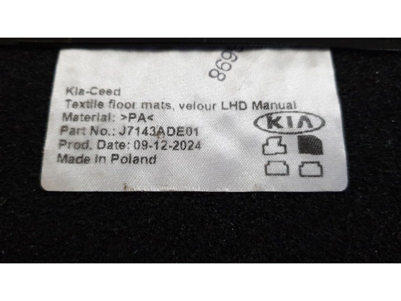 Recambio de juego alfombrillas para kia ceed tourer (cd) 1.0 t-gdi referencia OEM IAM J7143ADE01  