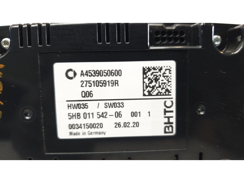 Recambio de mando climatizador para smart fortwo coupe electric drive / eq pull&bear (453.391) referencia OEM IAM A4539050600  