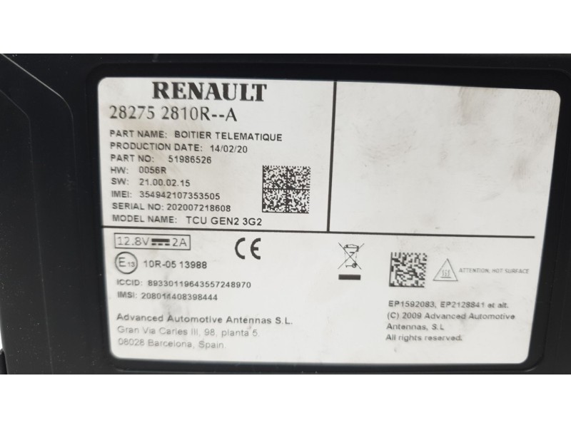 Recambio de modulo electronico para smart fortwo coupe electric drive / eq pull&bear (453.391) referencia OEM IAM 282752810R  