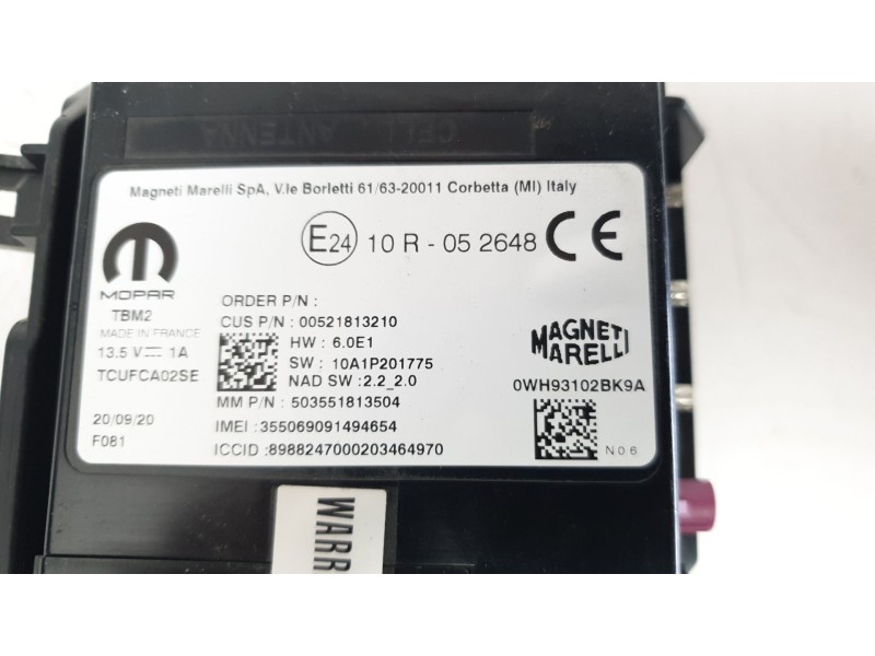 Recambio de modulo electronico para jeep renegade limited 4x4 referencia OEM IAM 521813210  