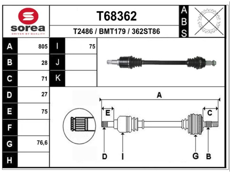Recambio de transmision trasera derecha para bmw 3 (f30, f80) 330 e referencia OEM IAM 33207609352  B1187