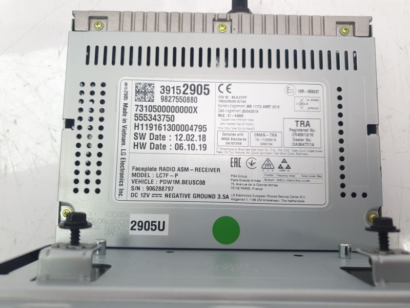 Recambio de sistema audio / radio cd para opel grandland x ultimate referencia OEM IAM 1637205180  