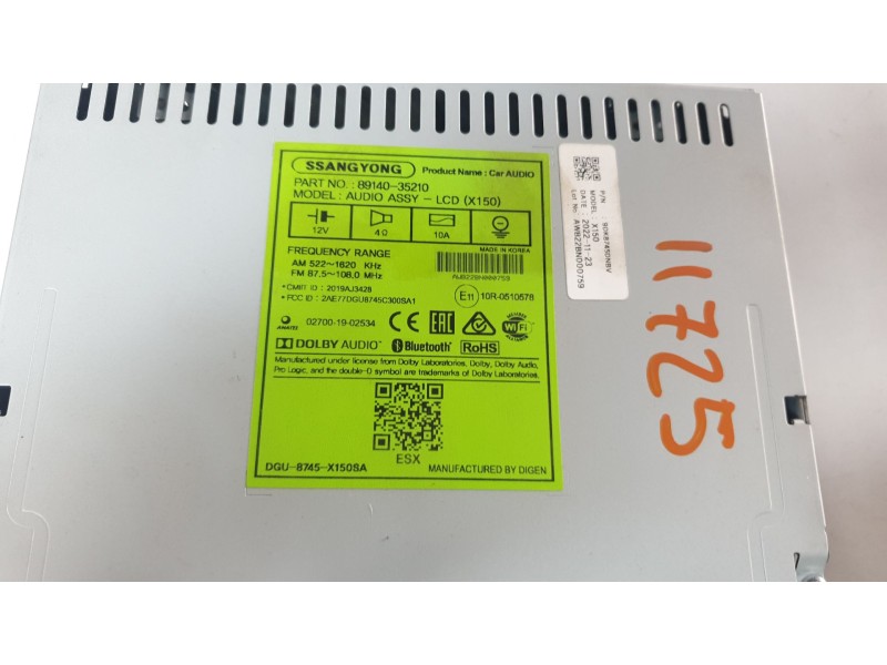 Recambio de sistema audio / radio cd para ssangyong tivoli urban 4x2 referencia OEM IAM 8914035210  