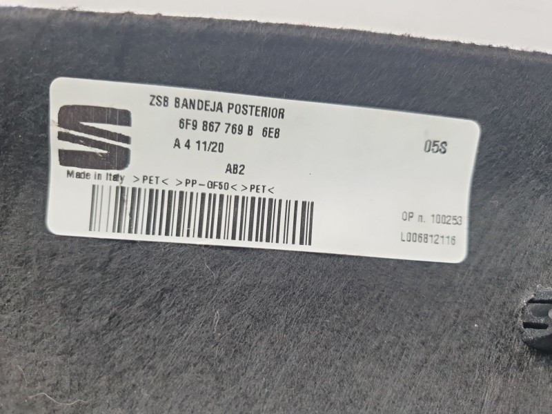 Recambio de bandeja trasera para seat arona (kj7, kjp) 1.6 tdi referencia OEM IAM 6F9867769B  